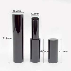 Embalaje de tubo de lápiz labial magnético de metal ecológico vacío negro redondo - Product Image 2