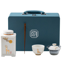 2025 nouveau produit boîte de papier cadeau de luxe ensemble cadeau d'entreprise aux clients tasse à thé en céramique articles cadeaux promotionnels ensemble avec Logo