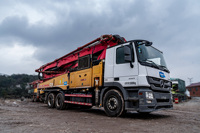 Camion pompe à béton diesel d'occasion Sanys SYM5330THBEB 490C-8S 5 sections, moteur EURO 3 OM501LA. III/17 Fabriqué en 2017
