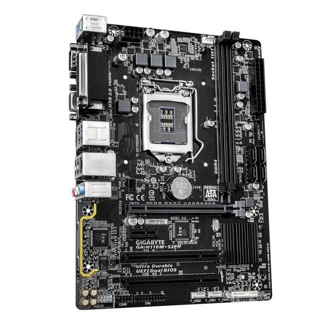Good Condition GIGABYTE H110M-S2PH M-ATX Motherboard 6/7th Gen I7/I5/I3 LG1151 2XDDR4 DIMM with HDMI PCI-E 3.0/2.0 for Desktop