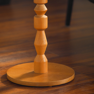 Round Side <b>Table</b> Light Oak Solid Wood Spindle <b>Leg</b> Living Room <b>Table</b> - Product Image 6