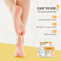 Crème pour les pieds exfoliante hydratante au beurre de karité en gros, marque privée, 50 ml, pour les pieds gercés et les callosités, soin de la peau morte des pieds