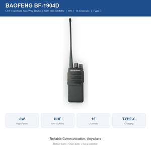 Radio bidirectionnelle numérique portable Baofeng BF-1904D VHF/UHF double bande, idéale pour les longues distances – Le <span class=keywords><strong>meilleur</strong></span> <span class=keywords><strong>talkie</strong></span>-<span class=keywords><strong>walkie</strong></span> Baofeng - Product Image 2