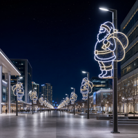 Décoration lumineuse de Noël 2D à LED pour l'extérieur et motif lumineux 3D suspendu pour la rue