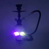 Chicha Narguilé Électrique LED en Résine, Design Unique Tête de Mort