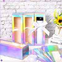 Boîtes cadeaux transparentes à gobelet couleur laser exposition avec fenêtre presse à chaud Sublimation maigre emballage diffuseur boîte d'emballage