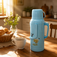 Thermos en plastique à double paroi de conception moderne 2,0 L, isolation 24 heures, réutilisable, écologique, chaud/froid, pour le bureau et la maison