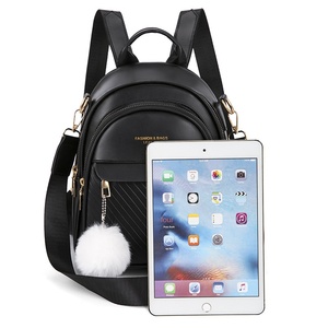 Nueva Mochila Casual Retro para <span class=keywords><strong>Mujer</strong></span>, Minimalista, Acolchada, de PU, con Cierre, de Poliéster, Impermeable, Resistente al Desgaste, Pequeña, para Viajes - Product Image 4