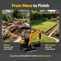 Mini-excavatrice sur chenilles avec godet de 1,2 m³ pour travaux de terrassement et construction lourde