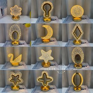 Cross-border wholesale creative star and moon night <b>light</b>, rechargeable touch tri-color bedroom bedside ambient <b>light</b>, - Product Image 1