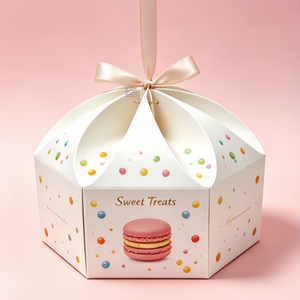 Boîte à gâteaux avec fleur pour pâtisseries et chocolats, idéale pour desserts sucrés, beignets, biscuits et bonbons pour <span class=keywords><strong>mariage</strong></span> - Product Image 1