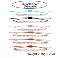 Go2boho Nouvelles Femmes Imitation Perle Bijoux Faits à la Main Cordon Multicolore Plaqué Or 18K Cuivre Perlé Bracelet Cadeau Fête de l'Amitié