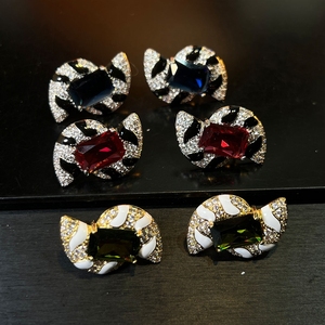 Boucles d'oreilles clous modernes et rétro à motif zèbre, élégantes et exquises, en rubis français haut de gamme, pierre précieuse rouge <span class=keywords><strong>Galilée</strong></span> effet vortex - Product Image 2