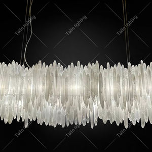Lustre rectangulaire linéaire nordique moderne <span class=keywords><strong>pour</strong></span> salle à manger, grand <span class=keywords><strong>luminaire</strong></span> en marbre blanc <span class=keywords><strong>pour</strong></span> hôtel, maison, <span class=keywords><strong>entrée</strong></span> créative - Product Image 2