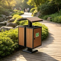 Poubelle de recyclage en métal à double compartiment 74L, design moderne et luxueux, écologique, pour usage intérieur/extérieur, hôtels, parcs, commerce