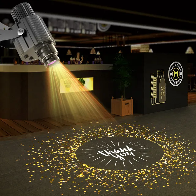Yufan Proyektor Iklan Gobo Laser Led Gambar Logo Selamat Datang Pernikahan Kelas Ip65 Tahan Air Luar Ruangan