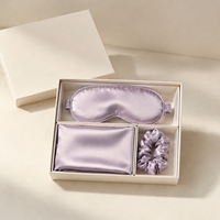 Ensemble 100% pure soie de mûrier, taie d'oreiller et masque de nuit en soie brodée sur mesure, et chouchou en soie.