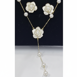 Set di gioielli eleganti in due pezzi con zircone placcato oro per feste - Product Image 1