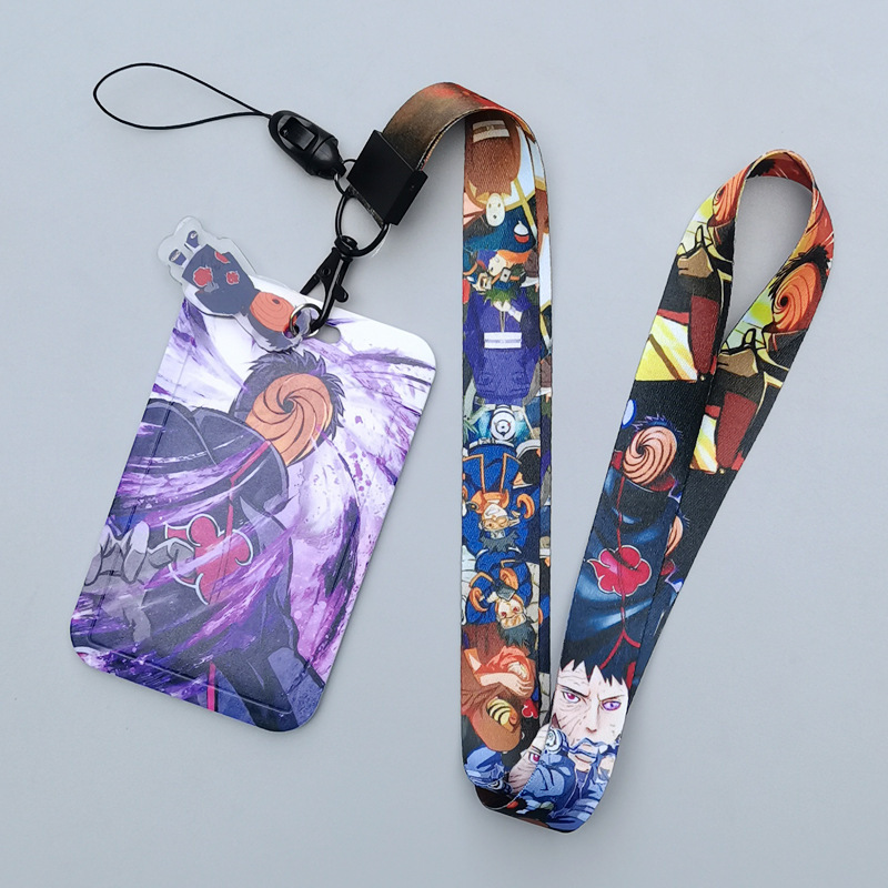 ID Name Badge Anime Cool Cartoon Ninja Card Holder Portable Custom Plastic Card Case Anti-Lost Lanyards Wholesale Card Cover Image 2