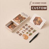 Autocollants 3D personnalisés DIY pour coin lecture, bibliothèque douillette et coin lecture pour chat, anti-stress, en PET, avec faible MOQ et boîte en carton de 350g