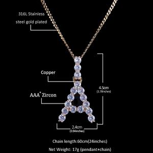 สร้อยคอจี้ตัวอักษรประดับเพชรซิร์โคเนียสุดหรู สไตล์เทนนิส ฮิปฮอป สำหรับทุกเพศ ขายส่ง - Product Image 5