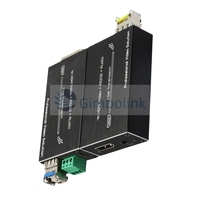 Mini Extensor 4K para HDMI y RS232, Switch Ethernet de Fibra Óptica Industrial con Audio Externo, Conversor de Medios de Fibra Óptica HDMI