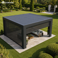 Gewerbliche 6063-T5 Aluminium Motorisierte Lamellen-Pergola mit Verstellbarem Lamellendach, Hurrikan-Resistent, Luxuriöser Küstenbalkon