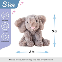 Peluche Éléphant Gris en Gros 23cm, Jouet en Peluche Doux, Fabricant OEM ODM, Vente en Gros