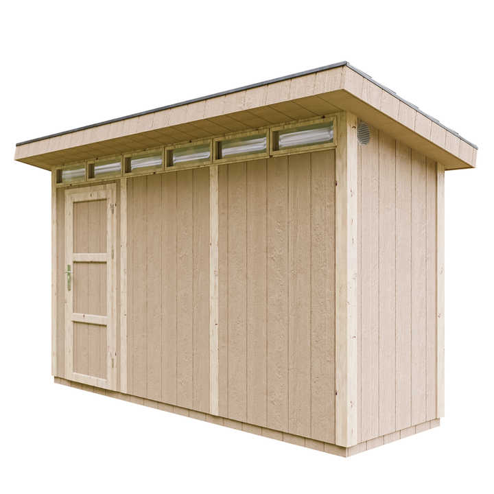 TIMBELA M902 Premium Quality 2-Floor Wooden Outdoor Storage Shed 4.34m² Bituminous Tiles Easy Assembly 239 H X 161 W X 412 D
