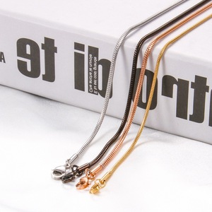 שרשרת מצופה זהב 18k בהתאמה אישית שרשרת עם אבזם לובסטר פלדת אל חלד שרשרת שרשרת נחש שרשרת תכשיטים נשים - Product Image 2