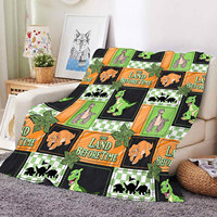 Neue Maßgefertigte Niedliche Dinosaurier-Bedruckte Cartoon-Flanelldecke Weiche Gemütliche Kuscheldecke für Sofa Bett Couch Auto Reise Kinder Geschenk