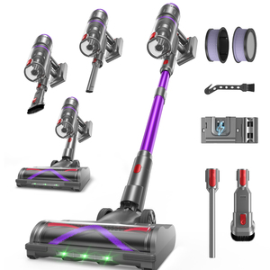 <span class=keywords><strong>Aspirateur</strong></span> <span class=keywords><strong>sans</strong></span> <span class=keywords><strong>fil</strong></span> pour poils d'animaux et tapis, 600W/60KPa, mode automatique, anti-emmêlement, autoportant, autonomie 80 min, écran tactile LED - Product Image 1