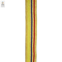 Bordure tressée métallique en galon, motif jacquard fabriqué à la machine, fil doré/argenté de haute qualité, écologique, style vintage/élégant