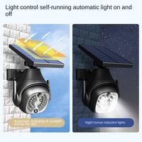 Lampe Solaire de Jardin 5W Extérieure Étanche IP65 à LED, Design Caméra, 6500K Lumière du Jour, Détecteur de Mouvement, Simulation Moniteur, en ABS