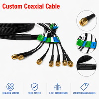 Câble d'alimentation d'antenne MIMO WiFi LTE 7-en-1 personnalisé avec faisceau coaxial RF SMA et gaine tressée pour passerelle IoT