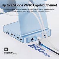 PULWTOP USB C Hub para iMac 24 pulgadas Soporte M.2 SSD (NO incluido) con 4K H, 2,5G Ethernet, USB A/C Max 10Gbps, SD/TF-Azul