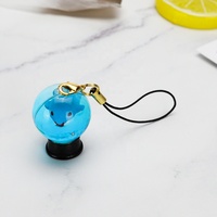 Porte-clés Boule à Neige Liquide Flottante avec Huile et Eau, Motif Dauphin, pour Aquarium