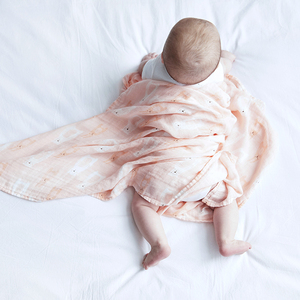 Populaire rose <span class=keywords><strong>coton</strong></span> wrap ensemble gots certifié bio <span class=keywords><strong>mousseline</strong></span> thermique nouveau-né hôpital bébé couverture de langes - Product Image 1
