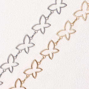 Cadena de cintura de mariposa hueca de aleación de zinc metálica de una sola capa para mujer, cinturón de vestido de fiesta, oro y plata - Product Image 3