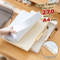Portapapeles A4 de doble capa, carpeta transparente para documentos, bloc de escritura para estudiantes, soporte para papeles de prueba de gran capacidad, almacenamiento de archivos