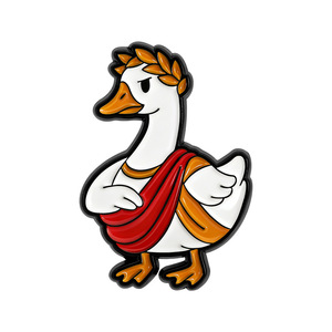 Broche en émail Kawaii sur le thème des animaux historiques : César, Empereur romain, Oie, Napoléon, <span class=keywords><strong>Hamster</strong></span> et Poulet explorateur, pour les passionnés d'histoire - Product Image 3