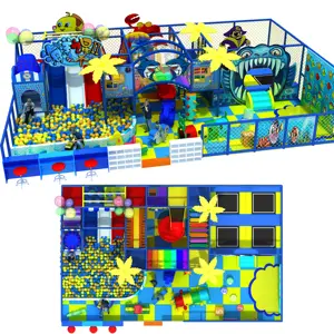 Striking Ocean Theme Kids Indoor Playground Equipment With Slide