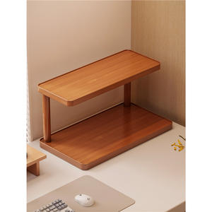 Estante de escritorio de madera, organizador de almacenamiento multifuncional con montaje en superficie rectangular para uso en escritorio, color estándar - Product Image 1
