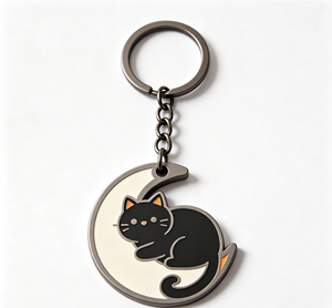 Custom Zinc Alloy <b>Cat</b> Keychain Enamel Color Metal Key <b>Ring</b> Vintage Promotional Gift - Product Image 3