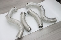 Tuyau de descente pour C63 C63S GLC63 GLC63S AMG W205 4.0T M177 Moteur 2014-2023 – Tuyaux d'échappement à haut débit, traversants avec isolation