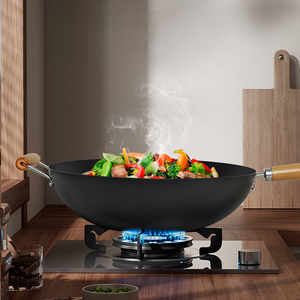 Wok En Acier Au Carbone 36cm Technologie De Nitruration Compatible Avec Les Cuisinieres a Gaz - Product Image 1