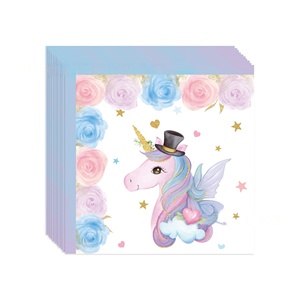 Décorations de <span class=keywords><strong>licorne</strong></span> sur le thème des dessins animés pour les fêtes d'<span class=keywords><strong>anniversaire</strong></span> des enfants Nouvelle vaisselle en papier violet avec assiettes Saint Valentin - Product Image 6