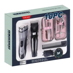 wholesale private label custom logo 10 in 1 kit nail trimming set man's shaver hair clipper men gift set