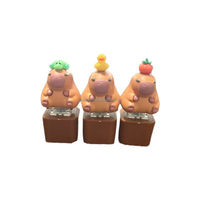 Porte-clés Capybara avec son et lumière, pendentif dessin animé haute fidélité, jouet anti-stress