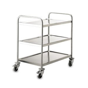 Carrello di Servizio a 3 Ripiani in Acciaio Inox per Ristoranti e Hotel - Product Image 1